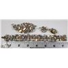 Image 1 : ANTIQUE RHINESTONE BROOCH, EARRINGS & BRACELET