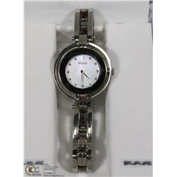 WOMENS BULOVA STAINLESS STEEL QUARTZ WATCH W/