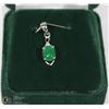 Image 1 : STERLING SILVER JADE & CUBIC ZIRCONIA PENDANT