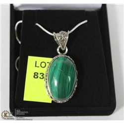 #7 MALACHITE PENDANT .925 STERLING SILVER