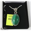 Image 1 : #7 MALACHITE PENDANT .925 STERLING SILVER