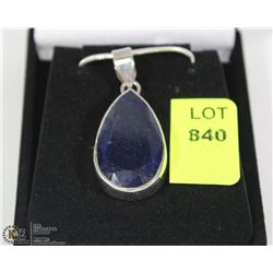 #8 SAPPHIRE PENDANT .925 STERLING SILVER