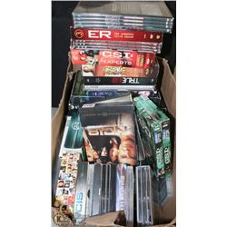 BOX OF ASSORTED SEASON DVD SETS INCL CSI, TRUE
