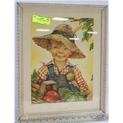 VINTAGE FRAMED FRECKLE FACE PRINT