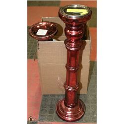 SET OF 3 GLASS CANDLE HOLDERS