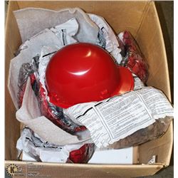 LOT OF 7 RED SAFETY HARD HATS