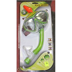 US DIVERS SNORKEL, GOGGLE KIT AS THEY COME