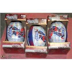 3 ASSORTED TRANSFORMER FOOTBALLS