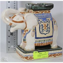 CERAMIC ELEPHANT DECORATIVE STAND (10”L X 9”H)