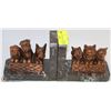 Image 1 : DOG AND CAT MARBLE /BRASS BOOKENDS