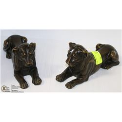 2 HEAVY BRASS LIONS