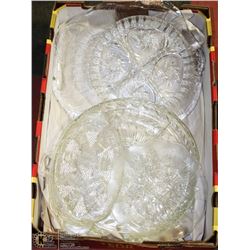 LARGE FLAT W/DECORATIVE ETCHED SERVING