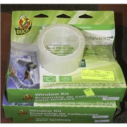 BUNDLE OF 3 WINDOW SHRINK WRAP AND ROLL OF REPAIR