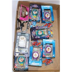 FLAT OF MISC WATCHES - 9 IN TOTAL