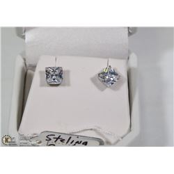 STERLING 925 SILVER EARRINGS WITH CUBIC STONES