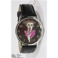 BETTY BOOP WATCH WITH BLACK STRAP