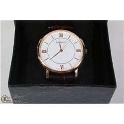 BOAMIGO MEN'S WATCH WITH GENUINE LEATHER STRAP