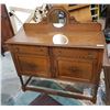 Image 1 : OAK SIDEBOARD W/MIRRORED GALLERY