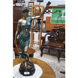 STATUE OF LADY JUSTICE IN METAL