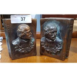 BRONZE SHAKESPEARE BOOKENDS