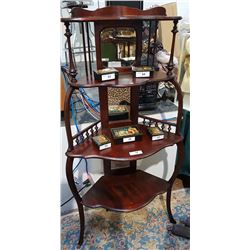 MAHOGANY 4 TIER WHATNOT SHELF
