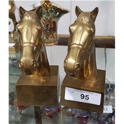 PAIR BRASS HORSE BOOKENDS