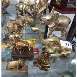6 BRASS ELEPHANTS