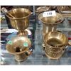 Image 1 : 4 BRASS MORTAR AND PESTLES