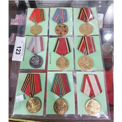 COLLECTION OF 9 SOVIET UNION MILITARY MEDALS