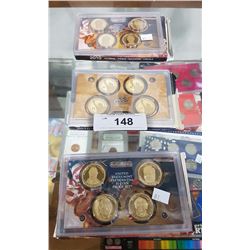 LOT OF 3 US MINT PRESIDENTIAL $1 COIN PROOF SETS