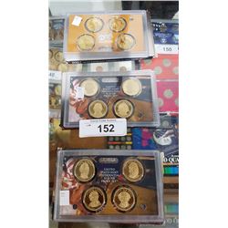 LOT OF 3 US PRESIDENTIAL $1 COIN PROOF SETS