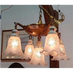 5 LIGHT ART DECO PAN FIXTURE