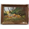 Image 1 : ORIGINAL OIL ON CANVAS OF TIGERS ARTIST SIGNED