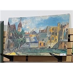 ORIGINAL OIL ON BOARD LITHUANIAN ARTIST SIGNED