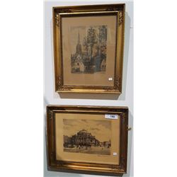 TWO GILT FRAMED PICTURES