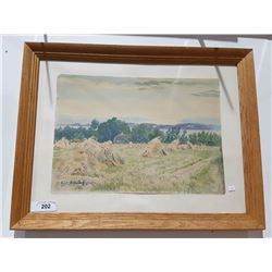 FRAMED WATERCOLOUR SIGNED EJ BILVING