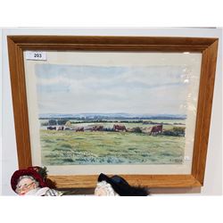FRAMED WATERCOLOUR SIGNED EJ BILVING