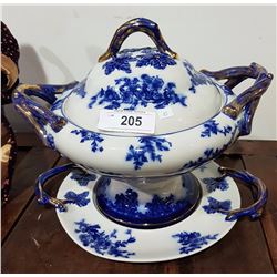 ENGLAND FLOW BLUE TUREEN