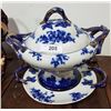 Image 1 : ENGLAND FLOW BLUE TUREEN
