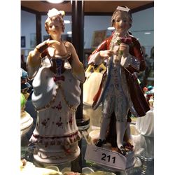 PAIR OCCUPIED JAPAN FIGURINE ONE HAS REPAIR ON ARM