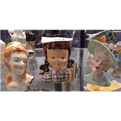 LOT OF 3 HEAD VASES
