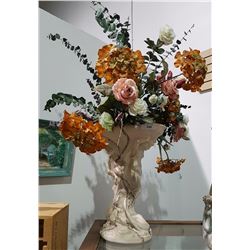 FIGURAL VASE W/FLORAL ARRANGEMENT