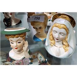LOT OF 3 HEAD VASES