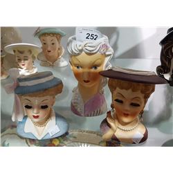 LOT OF 3 HEAD VASES