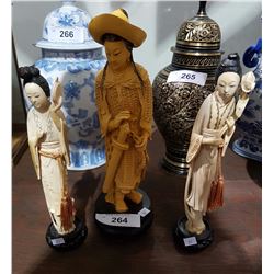 3 ASIAN FIGURINES