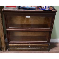 TWO SECTION BARRISTER BOOKCASE W/ DRAWER