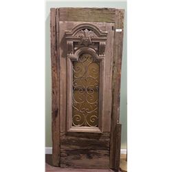 18TH CENTURY WROUGHT IRON DOOR W/ CARVED DETAILING