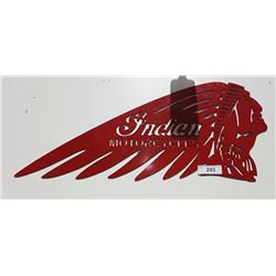 STEEL INDIAN MOTORCYCLE SIGN POWDER COATED