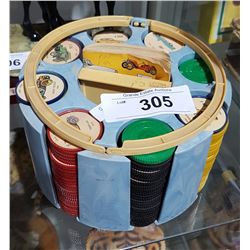 VINTAGE COLLECTABLE JELLO PICTURE WHEELS IN CARRIER