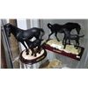 Image 1 : PAIR OF HORSE AND FOAL STATUES IN RESIN